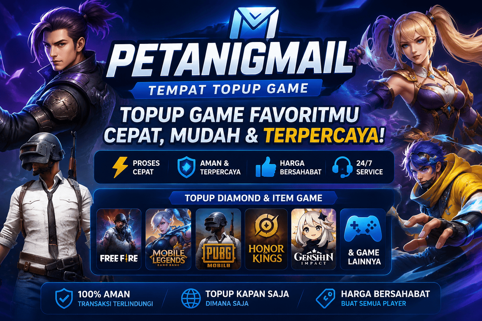 PETANIGMAIL: Tempat Top Up FF, MLBB, dan Game Lainnya yang Praktis dan Terpercaya